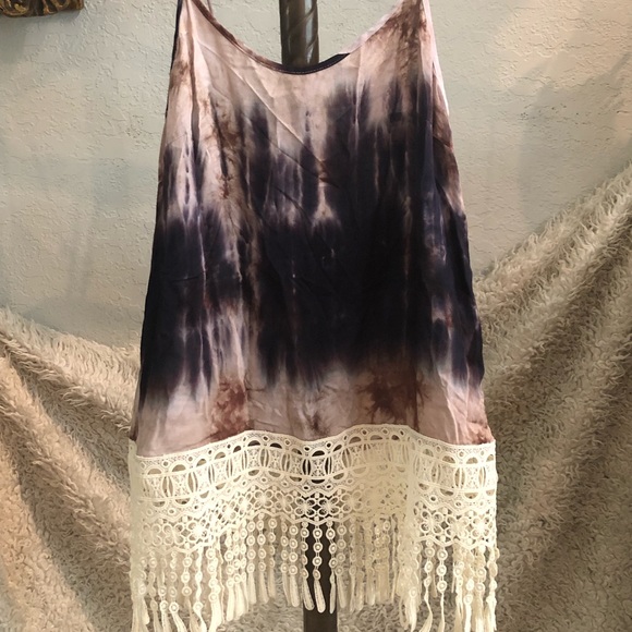 Tie Dye Fringe Top - Picture 1 of 4